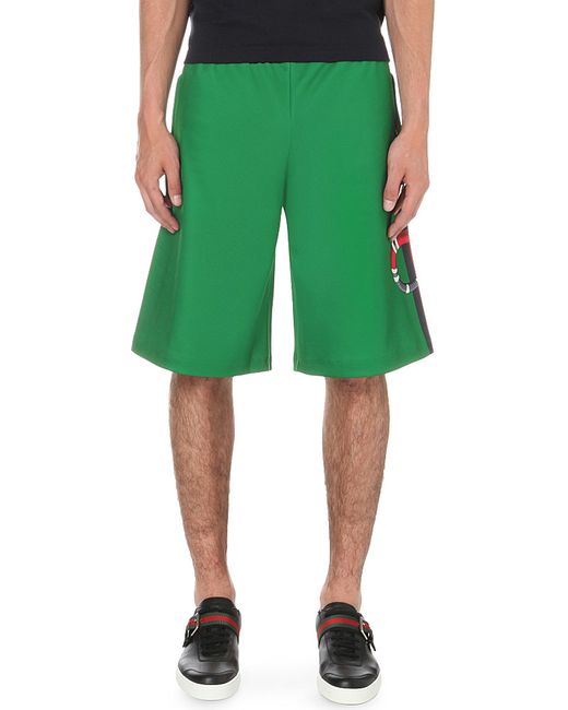 Gucci Snake-motif Shell Shorts in Green for Men | Lyst