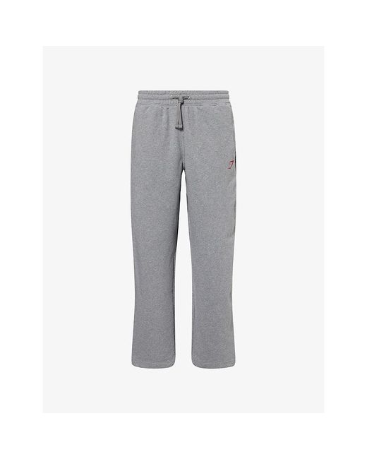 GYMSHARK Gray Power Straight-Leg Cotton-Jersey Jogging Bottoms for men