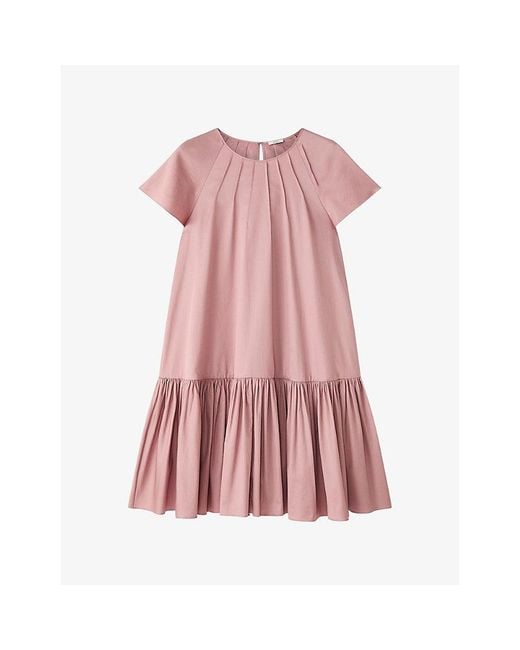 Joseph Pink Tazi Short-Sleeved Cotton Mini Dress