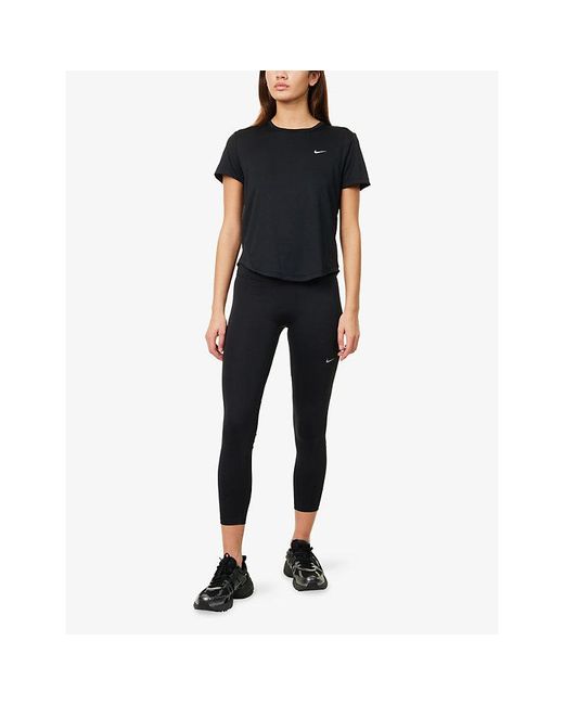 Nike Black Tempo Logo-Print Stretch-Jersey Leggings