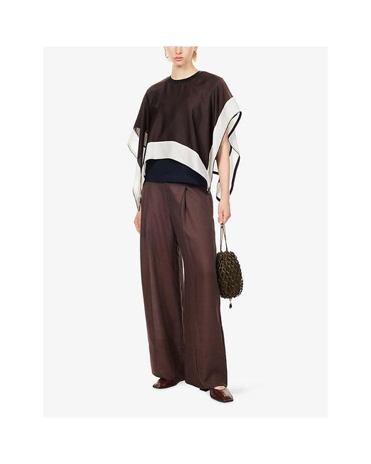 Sacai Black Layered Short-Sleeve Cotton And Satin-Jersey T-Shirt
