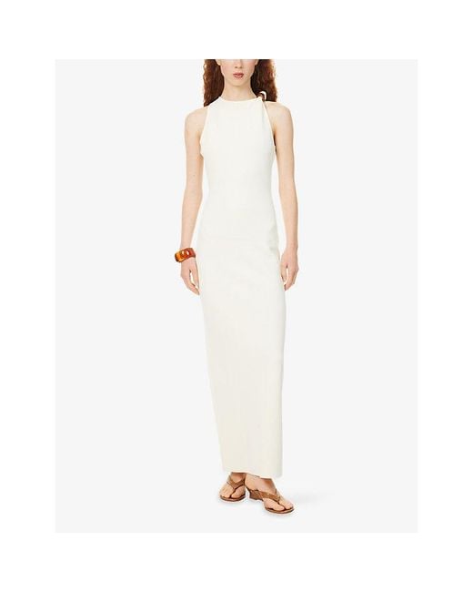 Sir White Saba Asymmetric Knit Midi Dress