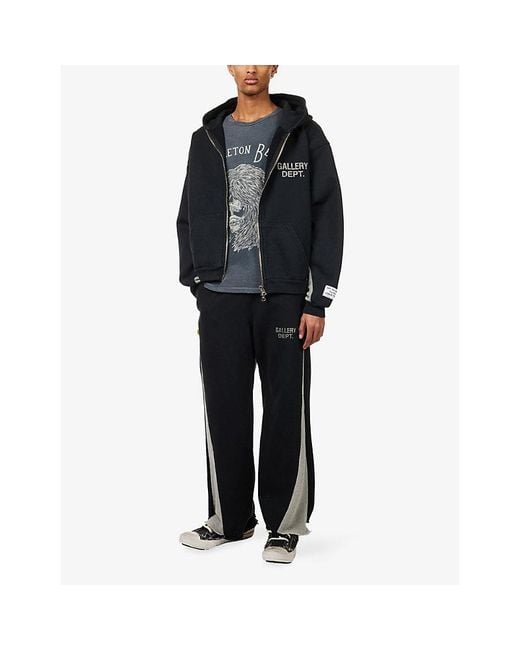 GALLERY DEPT. Black Twisted Flared-Leg Cotton Jogging Bottoms for men