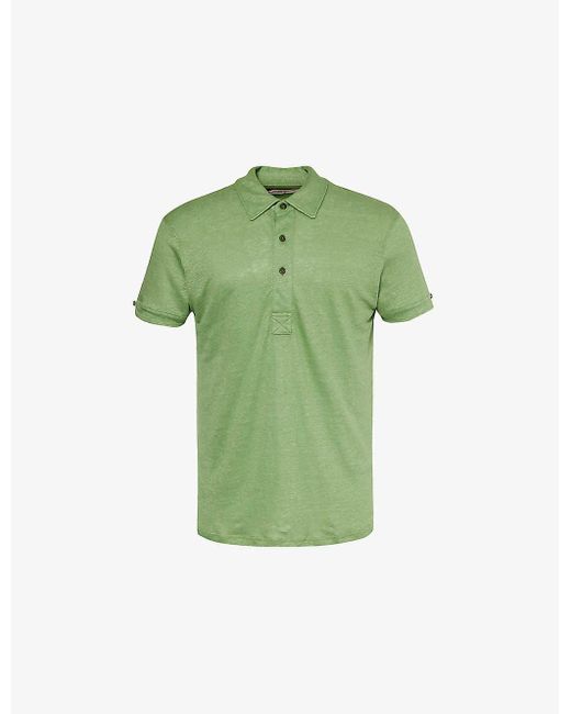Orlebar Brown Green Sebastian Short-sleeve Linen Polo Shirt X for men