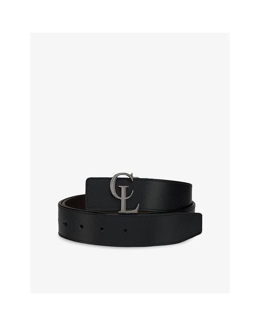 Christian Louboutin Black Cl Logo-Buckle Leather Belt for men