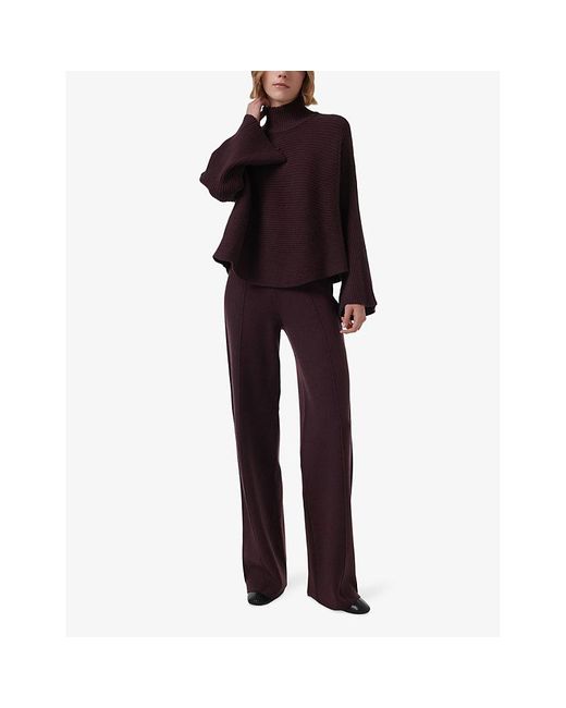 eem Purple High-Neck Relaxed-Fit Wool-Blend Jumper