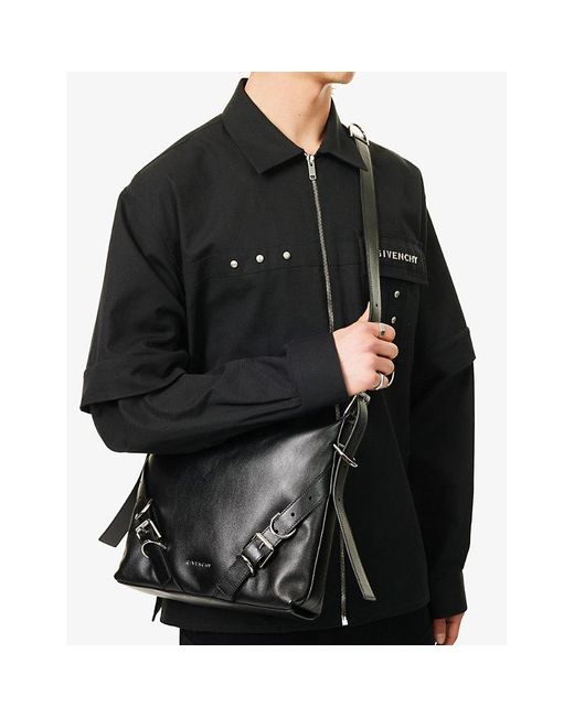 Givenchy Black Voyou Leather Cross-body Bag for men