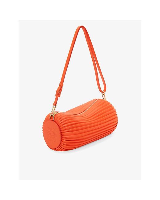 Loewe Orange Bracelet Pouch Leather Clutch Bag