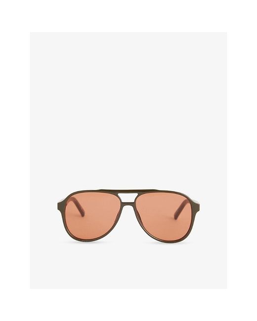 Le Specs Pink Tragic Magic Aviator-Frame Acetate Sunglasses