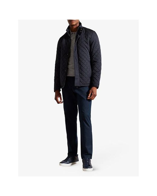 Ted Baker Diamondquilt Funnelneck Shell Jacket in Blue for Men Lyst