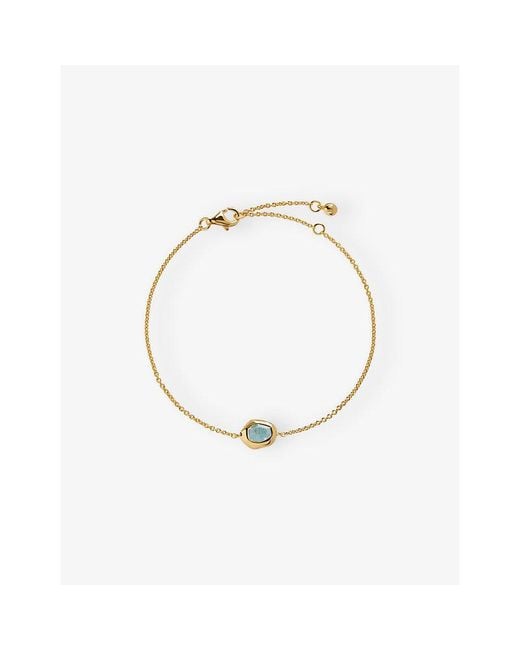 Monica Vinader Metallic Odyssey Aquamarine 18Ct- Vermeil Chain Bracelet