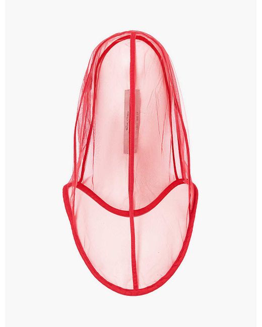 Rick Owens Pink Transparent Weighted-seam Tulle Hood