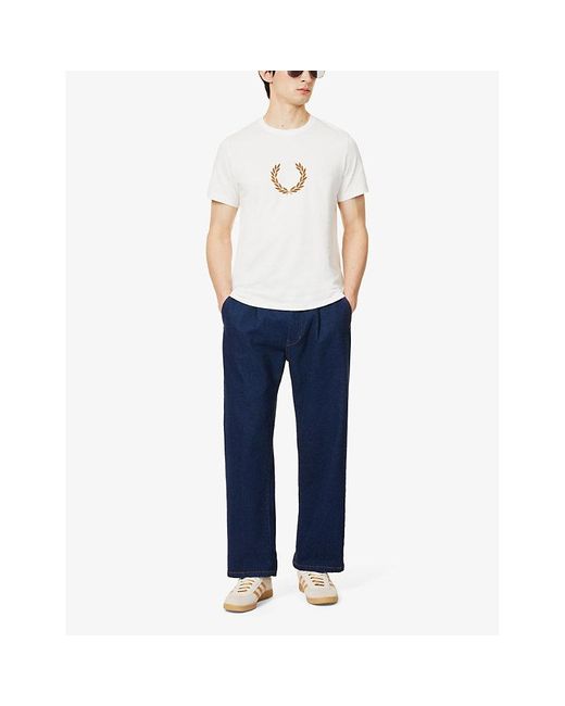 Fred Perry White Ringer Logo-embellished Cotton-jersey T-shirt for men