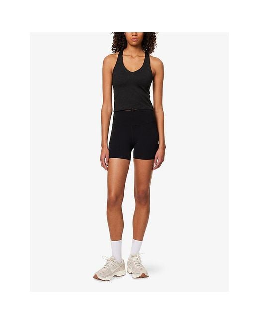 vuori Black Halo Performance Scoop-Neck Cropped Stretch-Jersey Top