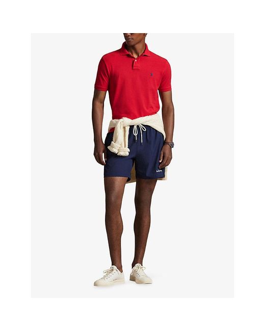 Polo Ralph Lauren Blue Traveller Brand-Embroidered Swimming Trunks for men