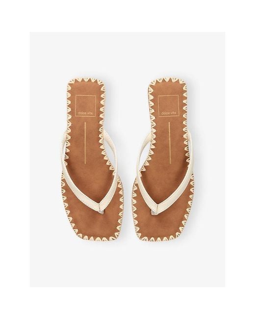 Dolce Vita Natural Barty Leather Sandals