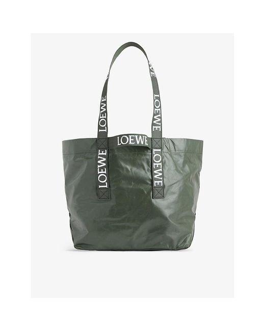 Loewe Green Fold Twin-handle Leather Tote Bag for men