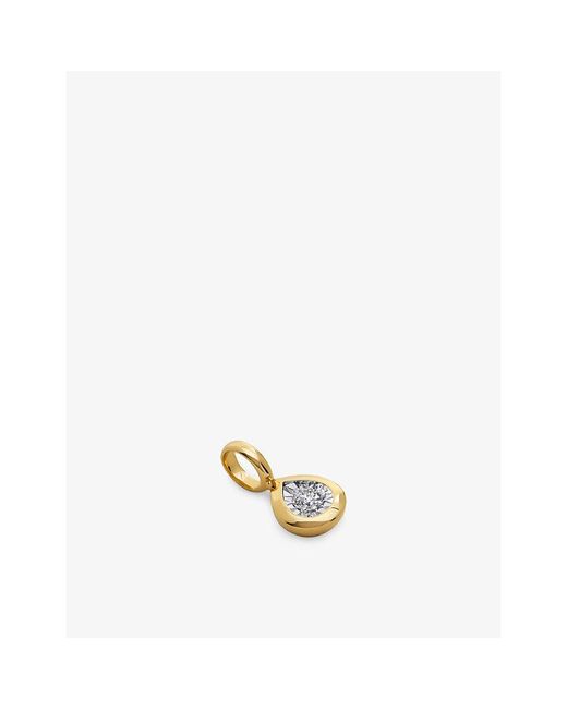 Monica Vinader Metallic Pear Solitaire 18Ct Vermeil And 0.06Ct Lab Grown Diamond Pendant