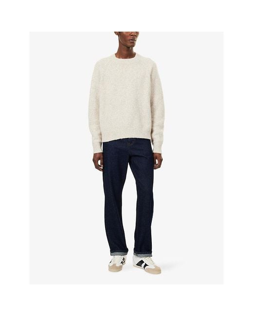 FRAME White Crew-Neck Knitted Alpaca-Blend Jumper for men