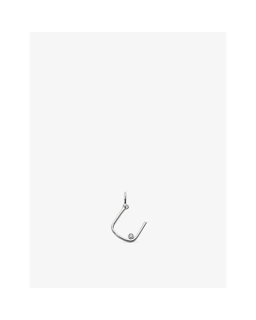 Monica Vinader White Solitaire Diamond Initial U Sterling- And 0.035Ct Lab-Grown Diamond Pendant