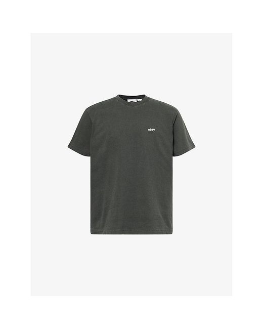 Obey Black Lowercase Pigment Short-Sleeves Cotton-Jersey T-Shirt for men