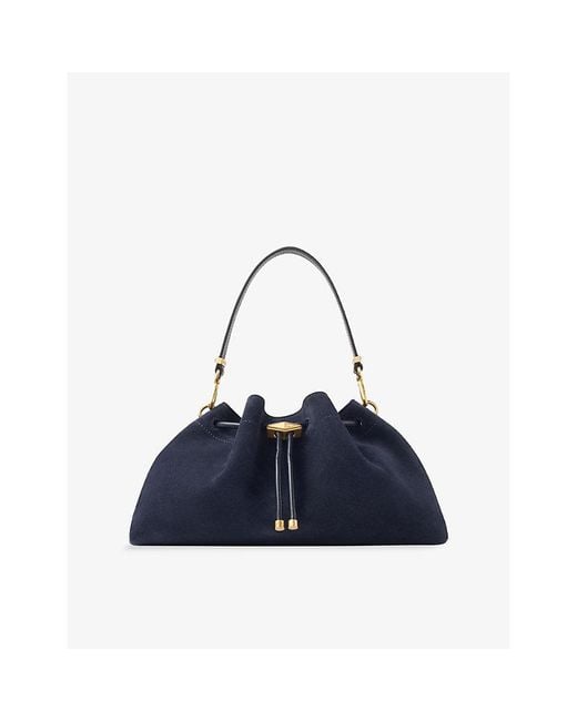 Jimmy Choo Blue Cinch Medium Suede Handbag