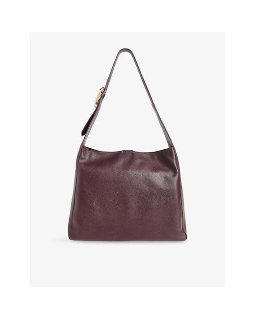 Whistles Purple Mabel Leather Tote Bag