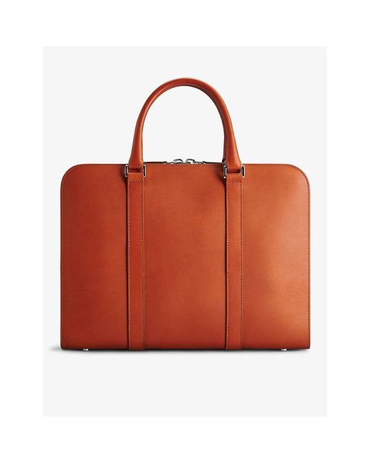 Carl Friedrik Red Cogc Palissy Leather Briefcase for men
