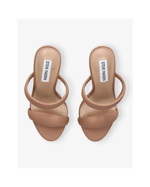 Steve Madden White Saturn Heeled Faux-Leather Sandals
