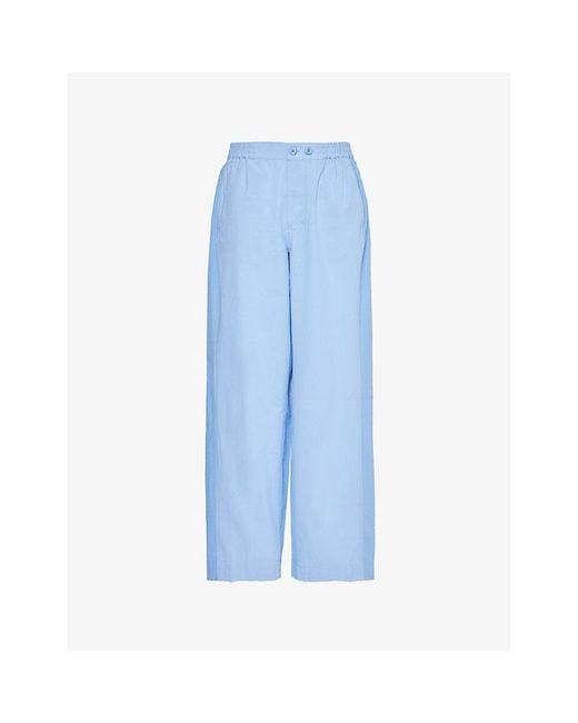 Hay Blue Duo Relaxed-Fit Mid-Rise Pyjama Trousers