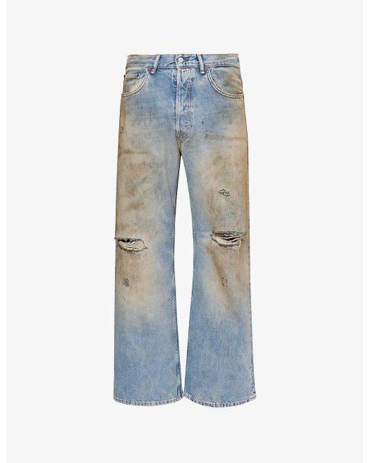 Acne Blue 2021 Wide-leg Denim Jeans for men