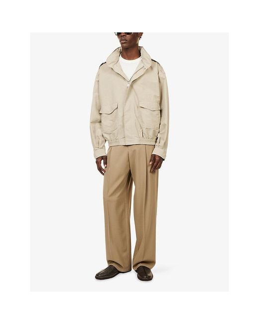 Jonathan Simkhai Natural Shane Funnel-Neck Tech Woven Jacket for men