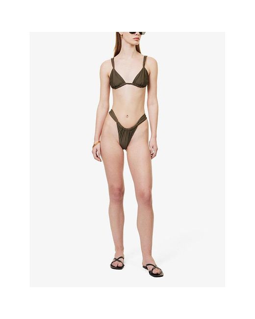 Faithfull The Brand Natural Andez Recycled-plastic Blend Bikini Briefs