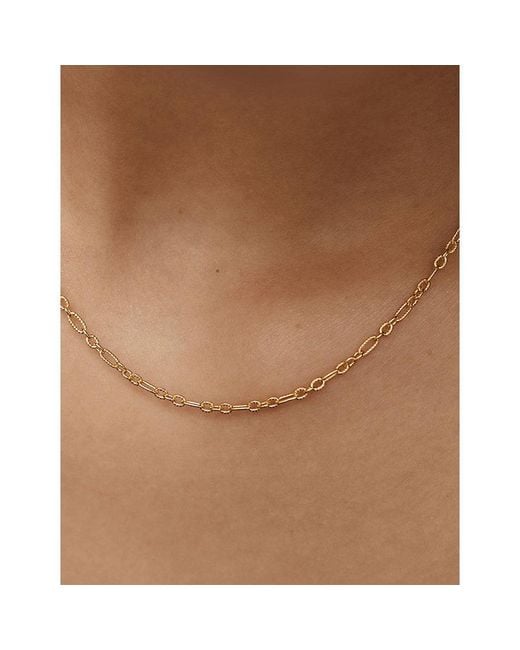 Monica Vinader Metallic Textured Link 18Ct Vermeil Chain Necklace