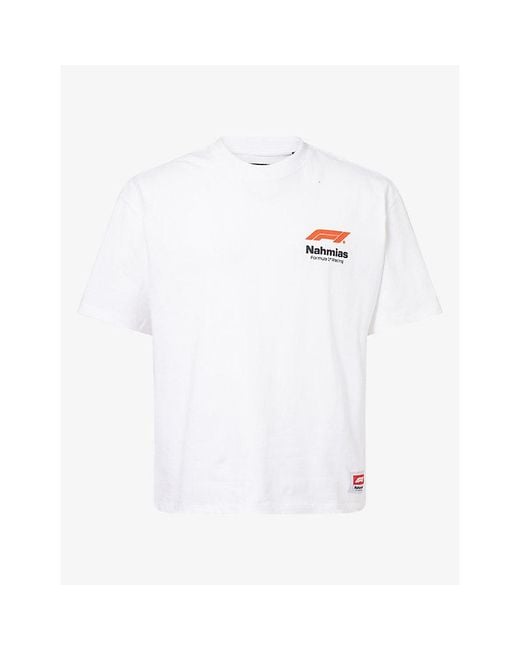 NAHMIAS White F1 Boxy-Fit Cotton T-Shirt for men