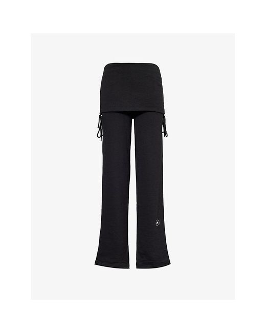 Adidas By Stella McCartney Black Rolltop Sleeveless Organic-cotton Blend Jumpsuit