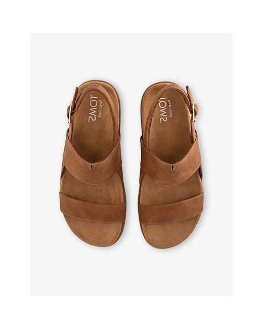 TOMS Brown Marin Faux-Suede Sandals