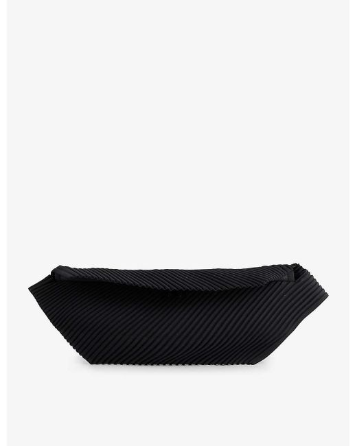 Homme Plissé Issey Miyake Black Pleated Brand-debossed Woven Belt Bag for men