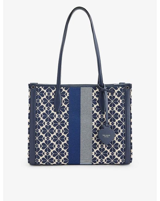 Kate Spade Jacquard-pattern Cotton-blend Tote Bag in Blue | Lyst Canada
