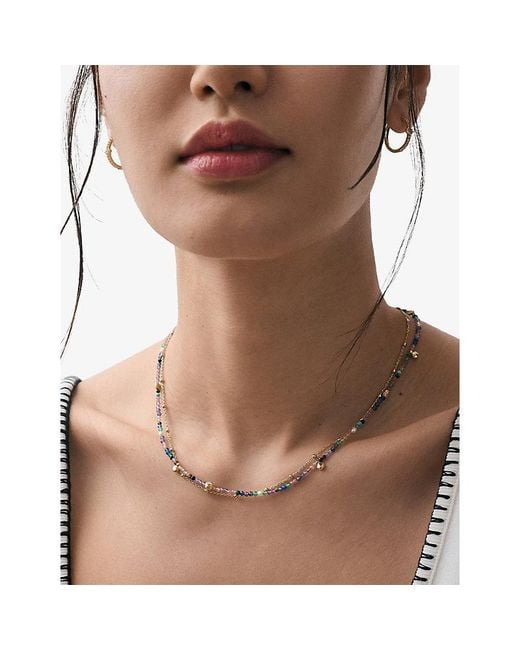 Astley Clarke Metallic Biography Multi Gemstone 18Ct- Plated Sterling- Necklace