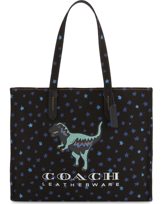 COACH Rexy Canvas Tote Bag in Black | Lyst Canada