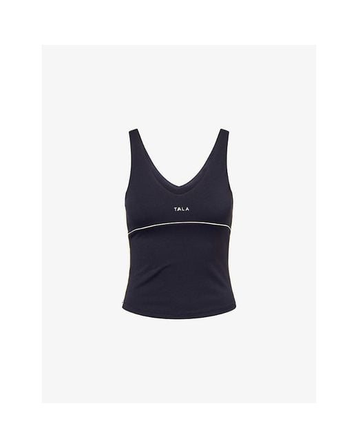 WE Are Tala Blue Skinluxe Branded Stretch-Woven Vest