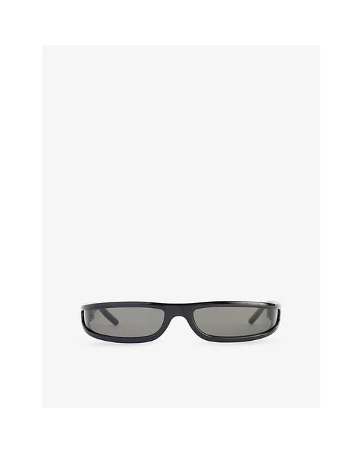 Rick Owens Gray Fog Rectangular-Frame Acetate Sunglasses for men