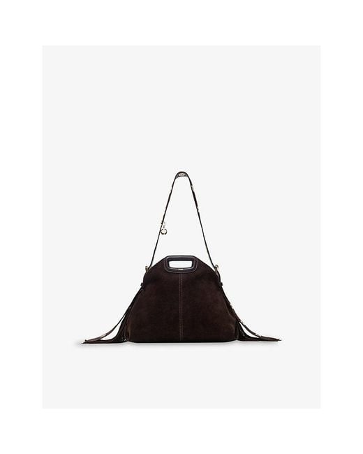 Maje Black Miss M Suede Shoulder Bag