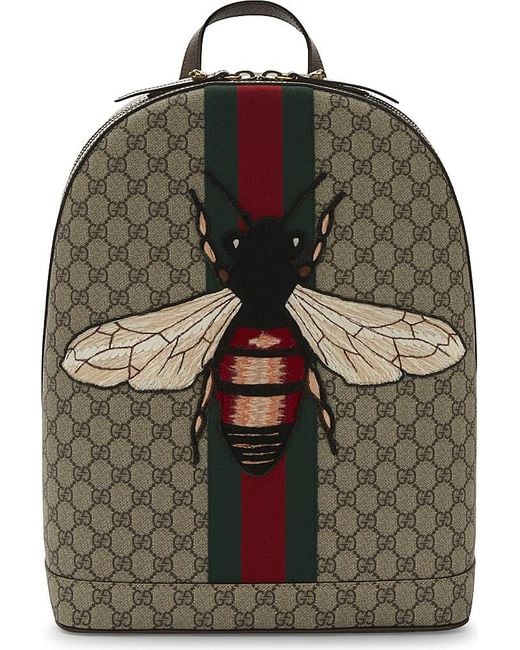 Gucci Multicolor Bee Animalier GG Supreme Backpack