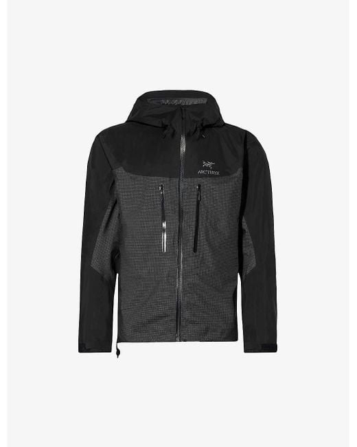 Arc'teryx Black Alpha Brand-print Regular-fit Shell Jacket X for men
