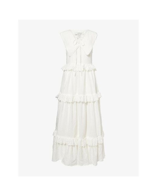 Sister Jane White Neroli Tiered Woven Maxi Dress