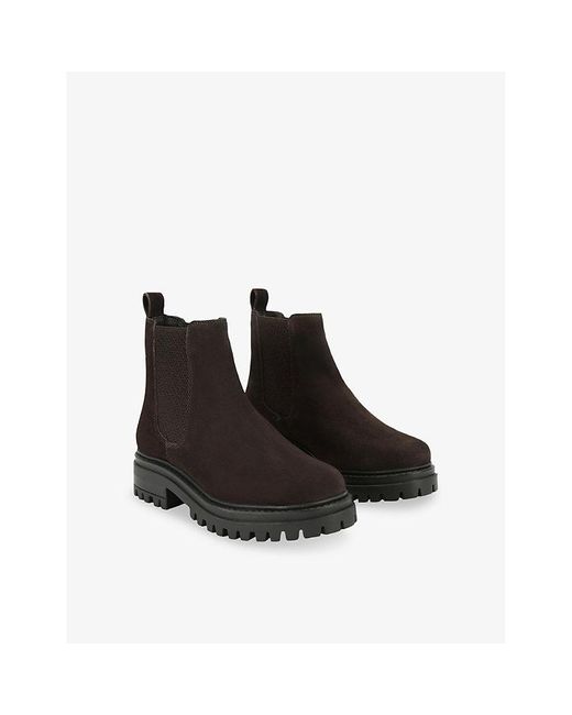 KG by Kurt Geiger Black Teddy Leather Ankle Boots