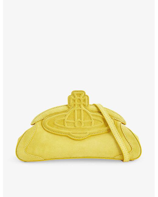 Vivienne Westwood Yellow Amber Suede Clutch Bag