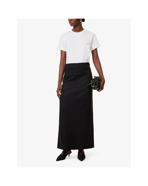 Vince White Round-Neck Ribbed-Trim Cotton-Jersey T-Shirt